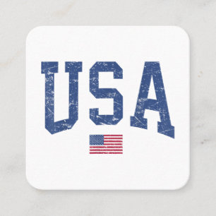 USA Women Manar Kids Patriotic American Flagga Dis Fyrkantigt Visitkort