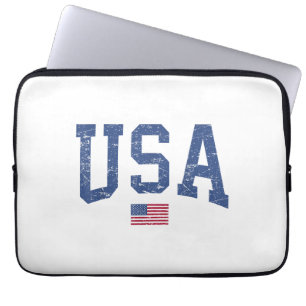 USA Women Manar Kids Patriotic American Flagga Dis Laptop Fodral
