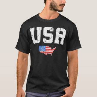 USA Women Manar Patriotic American Flagga 4 juli T Shirt