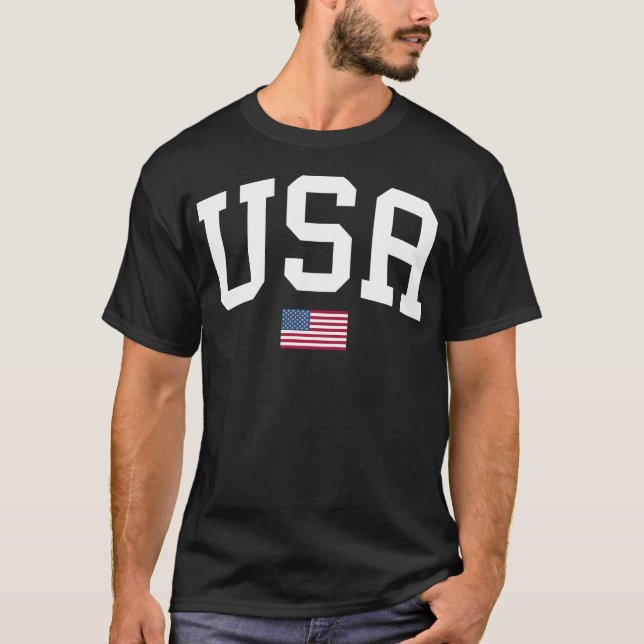 Usa Women Manar Unisex Patriotic American Flagga J T Shirt (Framsida)