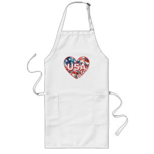 USA Womens Add Namn Långt Förkläde