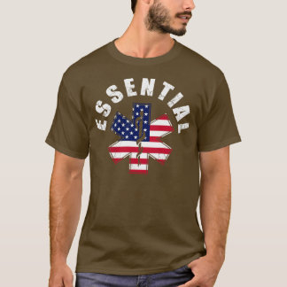 USA Worker EMT Nurse First Responders T Shirt
