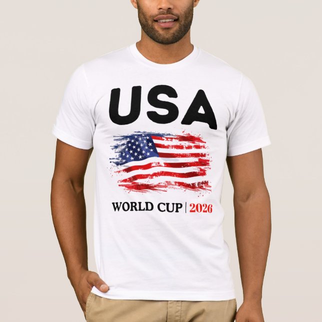 USA World Cup 2026 American Flag Soccer T Shirt (Framsida)