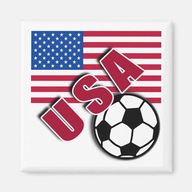USA World Soccer Fläkt Tshirts Magnet (Framsidan)