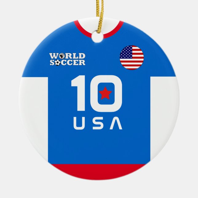 USA World Soccer Jersey Ornament (Framsidan)