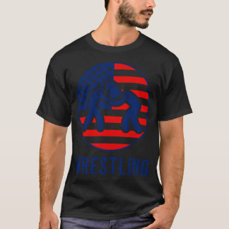 Usa Wrestling American Flagga T Shirt