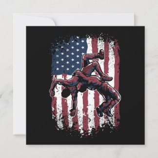 USA Wrestling American Flagga Westler Wrestle Inbjudningar