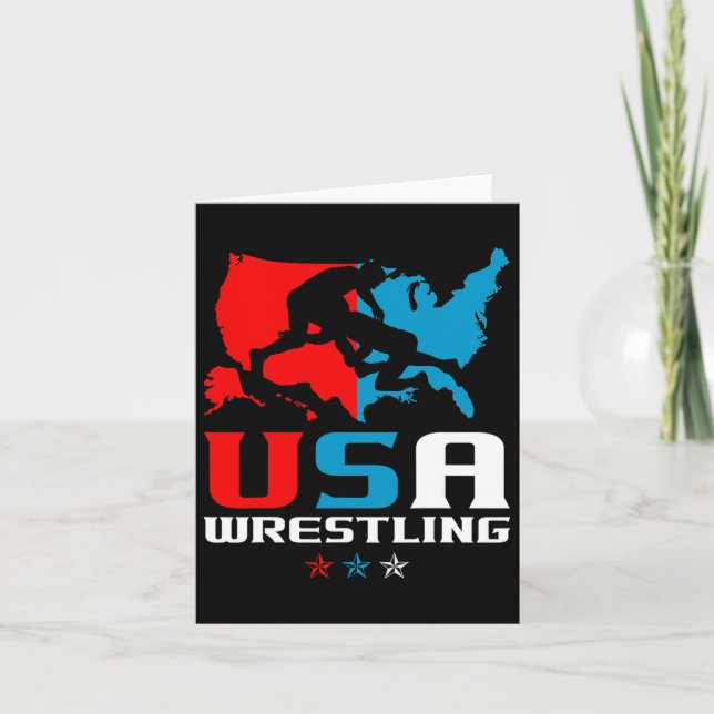 Usa Wrestling Independence day American Flagga Wre Kort (Framsida)