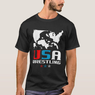 USA Wrestling Independence day American Flagga Wre T Shirt