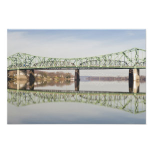 USA, WV, Parkersburg. Parkersburg-Belpre Fototryck