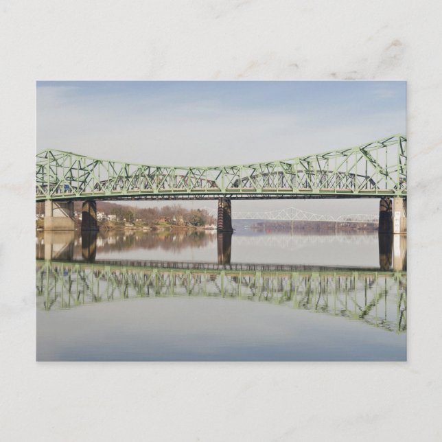 USA, WV, Parkersburg. Parkersburg-Belpre Vykort (Framsida)