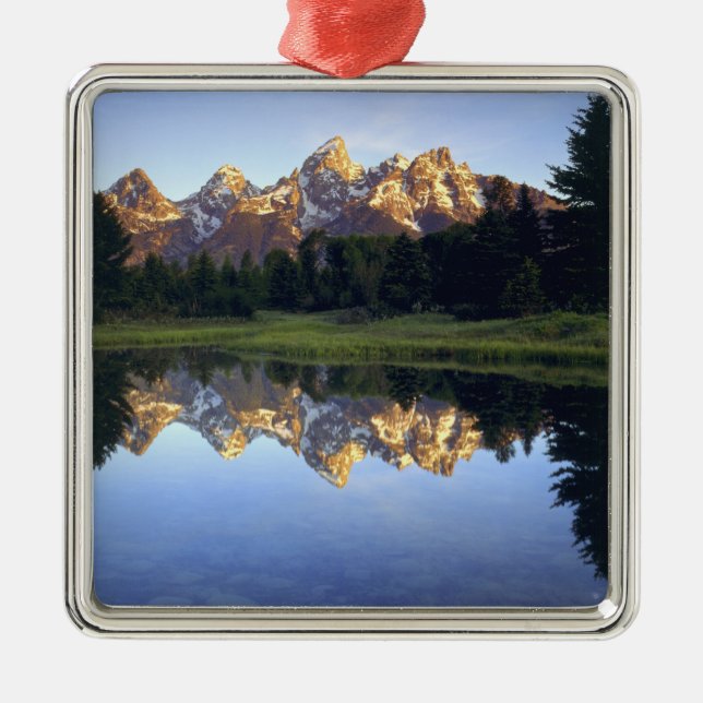 USA, Wyoming, Grand Teton National Park. Grand Julgransprydnad Metall (Framsidan)