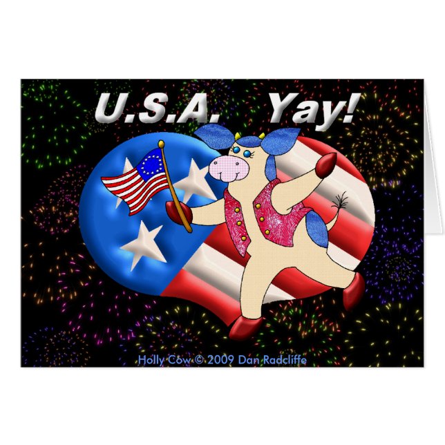 USA Yay! Hälsningskort (Framsidan Horizontal)