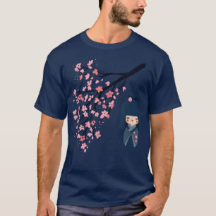 Usaburo Kokeshi doll och Japans Sakura Cherry Bl T Shirt