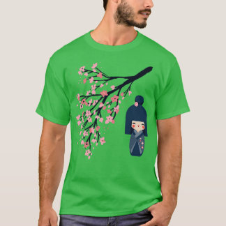 Usaburo Kokeshi doll och Japans Sakura Cherry Bl T Shirt