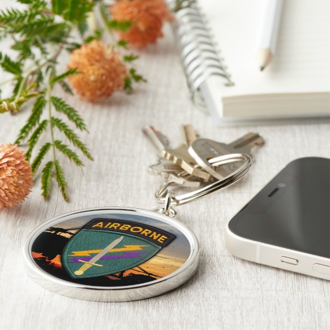 USACAPOC Speciell Ops Civil Affairs Patch Rund Silverfärgad Nyckelring (Sidan)