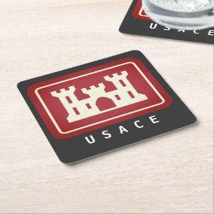 USACE-Logotyp & text Underlägg Papper Kvadrat