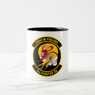 USAF 4th Fighter Squadron "Fightin Fuujins" Emblem Två-Tonad Mugg