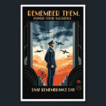 USAF Art Deco Remembrance Sunday Edition Fototryck<br><div class="desc">Celebrate honour, courage, and legacy with this USAF Art Deco Poster Remembrance Sunday Edition. Designed in the iconic 1930s Art Deco style, it captures the proud tradition of the United States Air Force through strong symmetry, vintage tones, and subtle remembrance motifs. A meaningful tribute to those who served, this design...</div>