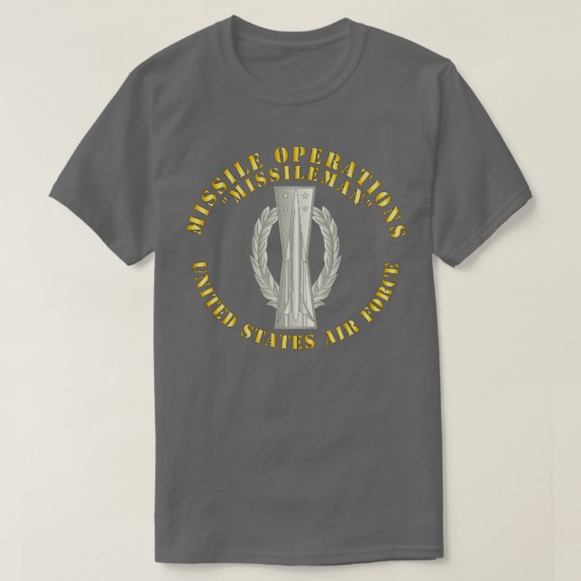 USAF Missile Operations Missileman Basic T Shirt (Design framsida)