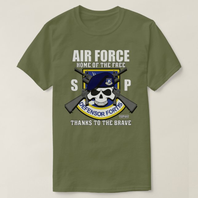 USAF Security Forces - Security Police Veteran T-S T Shirt (Design framsida)