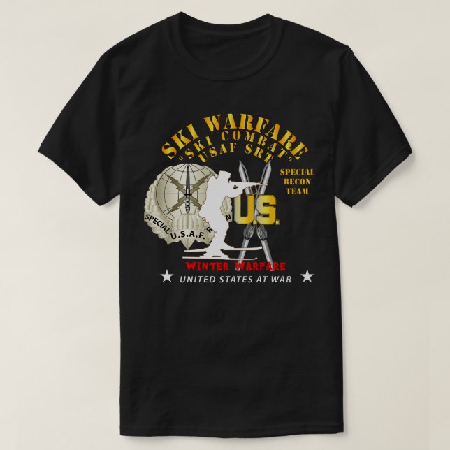 USAF Speciell Recon Team Ski Warfare Ski Combat Wi T Shirt (Design framsida)