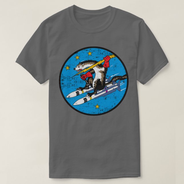 USAF Vild Weasel Grunge Stil T Shirt (Design framsida)