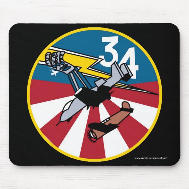 USAFA-cadeten Squadon 34" den lösa Hawgs" musen Musmatta (Framsidan)
