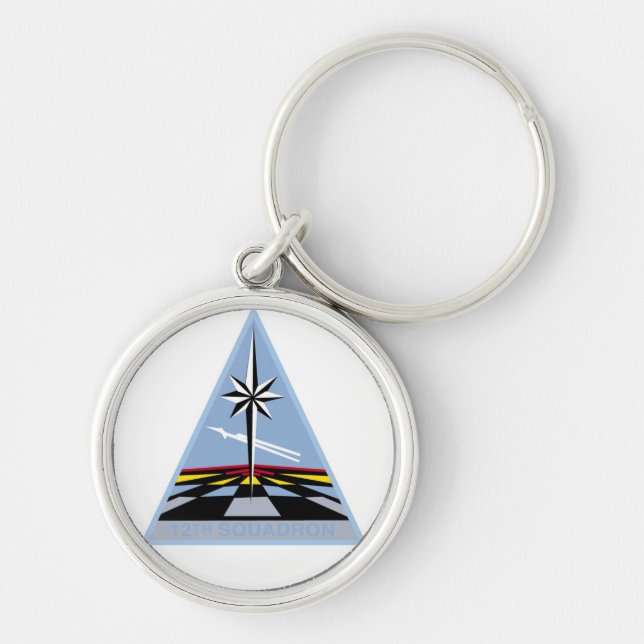 USAFA-Cadetskvadronen 12" smutsar ner den dussina" Rund Silverfärgad Nyckelring (Framsidan)