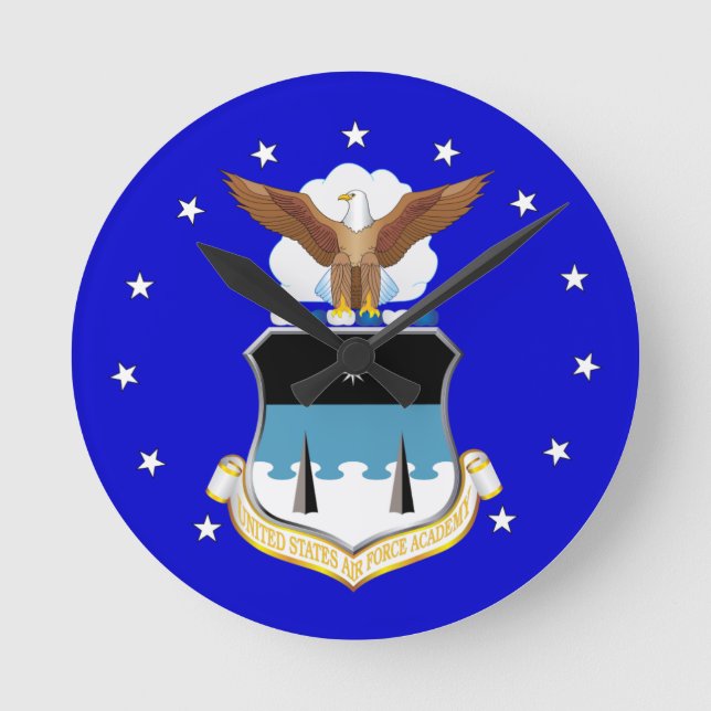 USAFA Logotyp Vägglås Rund Klocka (Framsida)