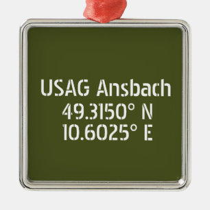 USAG Ansbach Latitude Longitud Julgransprydnad Metall