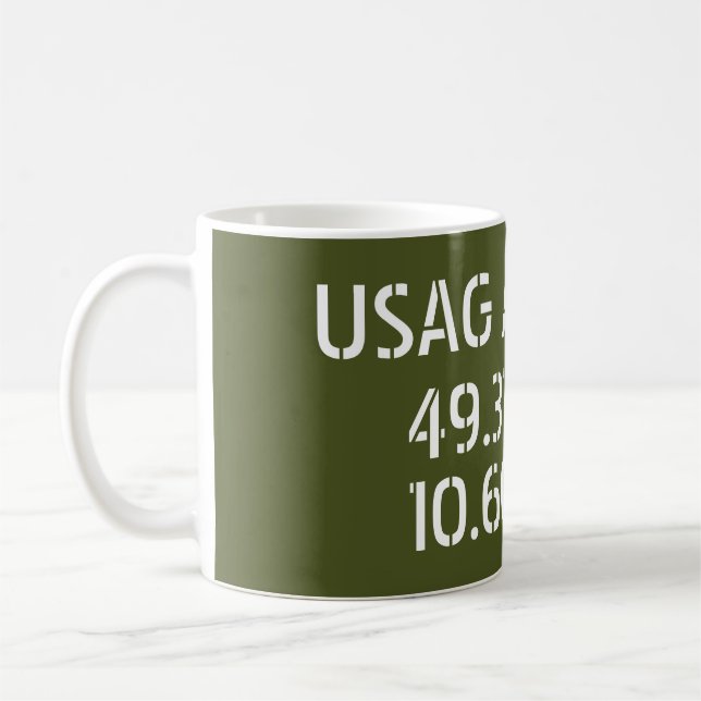 USAG Ansbach Latitude Longitud Kaffemugg (Vänster)