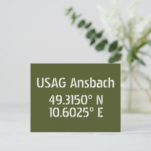 USAG Ansbach Latitude Longitude Postkort Vykort