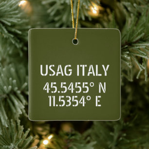 USAG-Italien Latitude Longitud-Personlig Julgransprydnad Keramik