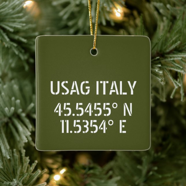 USAG-Italien Latitude Longitud-Personlig Julgransprydnad Keramik (Träd)