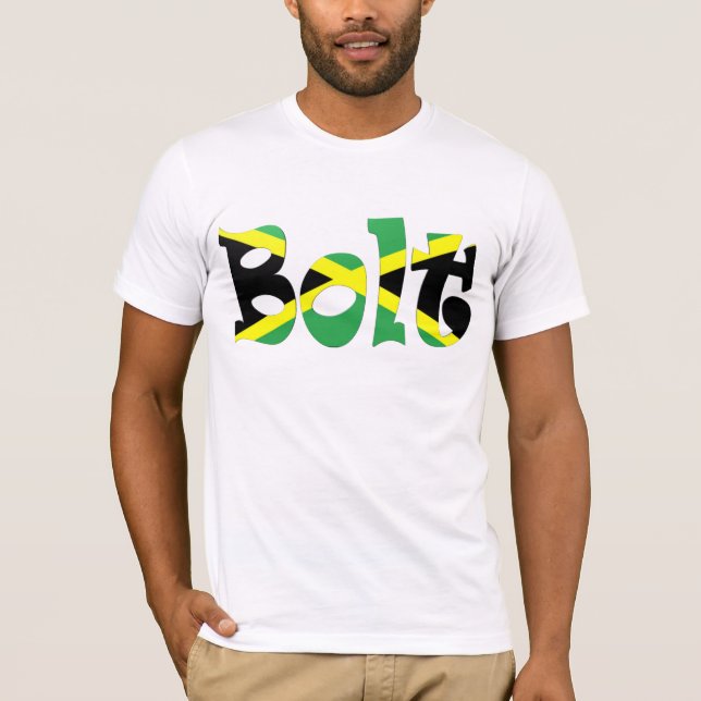 Usain Bolt Jamaican Flagga T-shirt (Framsida)