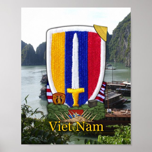 USARV Vietnam Nam Krig Patch Print Poster (Framsidan)