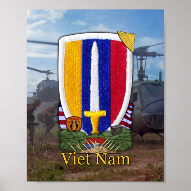 USARV Vietnam Nam Krig Patch Print Poster (Framsidan)