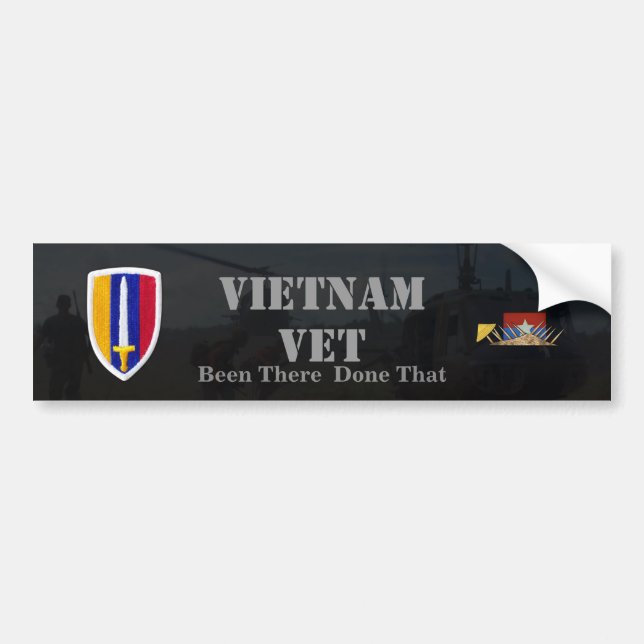 USARV Vietnam Nam Krig Patch Vets Bumper Sticker Bildekal (Framsidan)