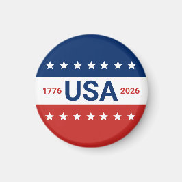 USA's 250th Anniversary 1776 2026 Red White Blue Magnet