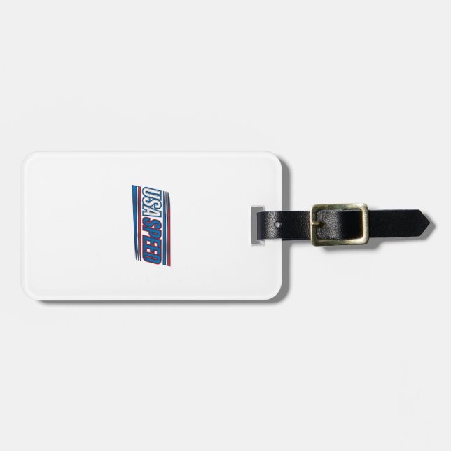 USAs snabbhetsracing Patriotisk Vintage Vector Des Bagagebricka (Horisontell Framsida)