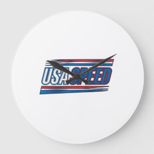 USAs snabbracing Patriotisk Vintage Vector Design_ Stor Klocka