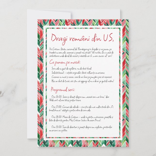 USAs utlandsgrupper Masa de Craciun Inbjudan (Framsida)