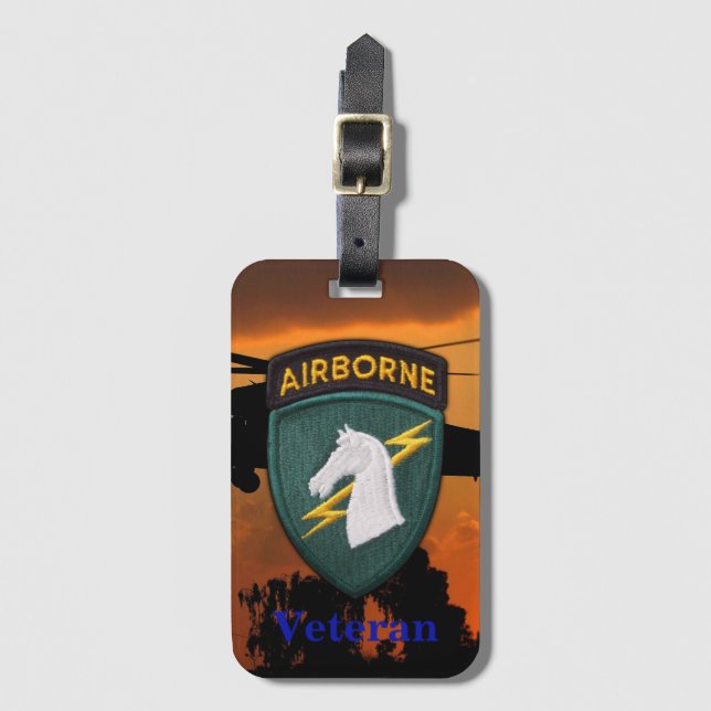 USASOC 1:a speciella OPS SOCOM-veteranveterinär -  Bagagebricka (Framsida vertikal)