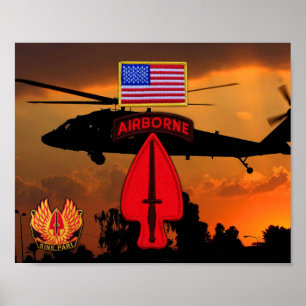 USASOC Speciell Ops SOF LRRP Veterans Vets Patch Poster