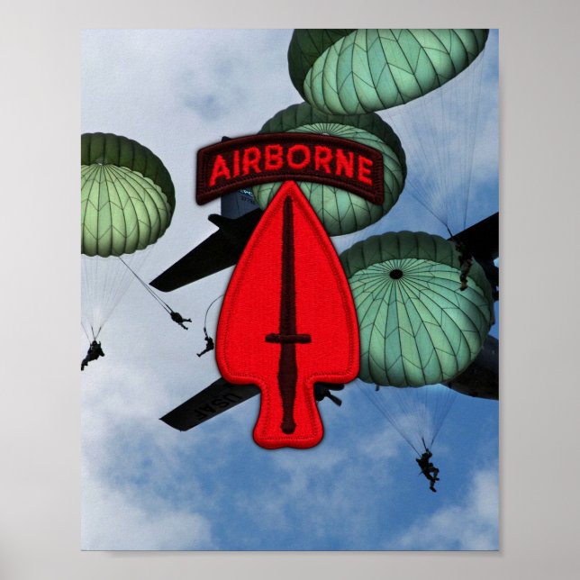 USASOC Speciell Ops USSOCOM-korrigeringsutskrift Poster (Framsidan)
