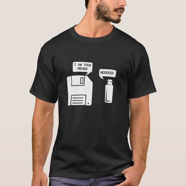 USB-diskett: Jag är din Far, Lustigt Geek Ner G T Shirt (Framsida)