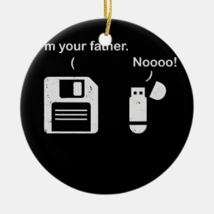 USB-diskett: Jag är din Far Nerd Julgransprydnad Keramik