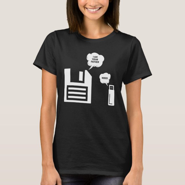 USB Floppy Disk  I Am Your Father Geek Nerd T Shirt (Framsida)