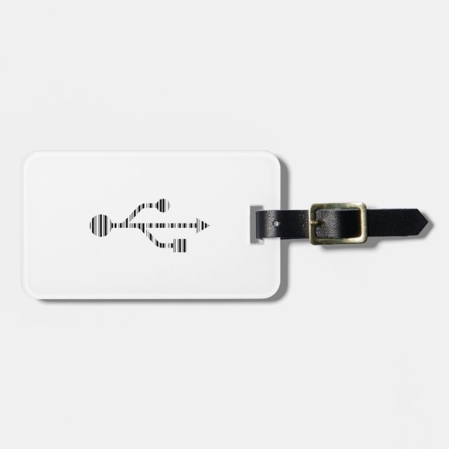USB LOGO STreckkod Dator Streckkodsmönster Design Bagagebricka (Horisontell Framsida)